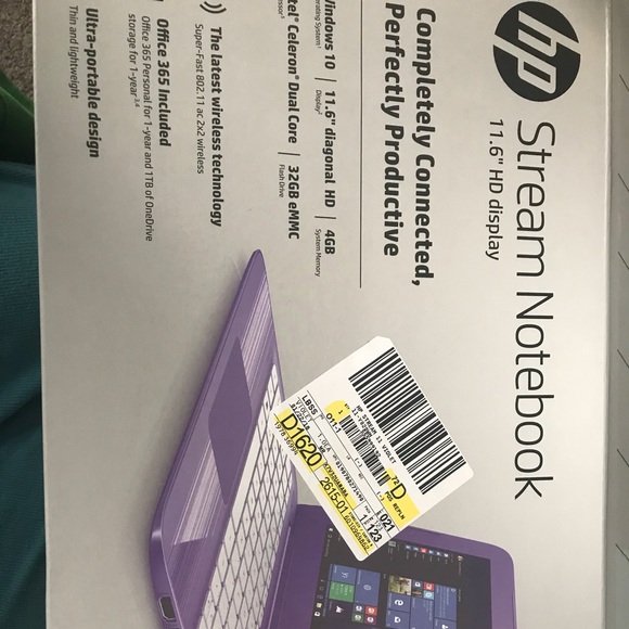 11.6 in hp stream notebook. Purple - Picture 2 of 4